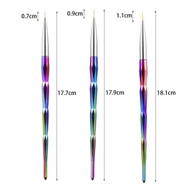 Pack of 3 Liner Brush Nail Art Brush Nail Art Pens Liner Brush Professional Painting Nail Art Design Brush Pen DIY Nail Art Tool for DIY Nail Art Designs (7/9/11 mm)