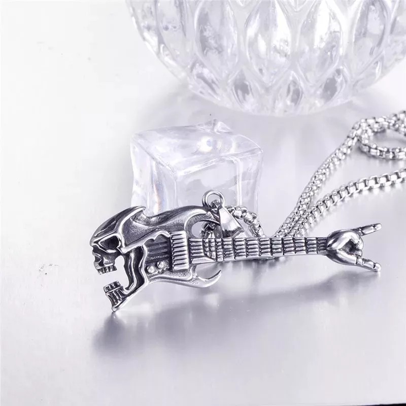 Jextech Collar Guitarra Hard Metal Rock And Roll Calavera Skull