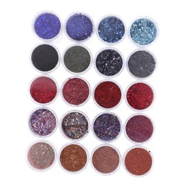 VILLFUL 20pcs DIY Manicure Sequins Kit Nail Glitter Art Supplies Shimmer Powder Glitter Sequins for Nails Multi-use Enhancements