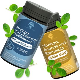 Anti Cellulite Treatment - Package of Moringa Pineapple and Bromelain 5000 GDU & Cranberry and Moringa (120 Caps. Cellulite + Microcirculation) - RedMoringa