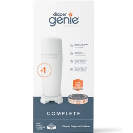 Playtex Diaper Genie Complete Diaper Pail (White) with Antimicrobial Odor Control | I...