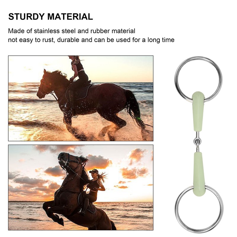 Horse Snaffle Bit Rubber Wrapped Stainless Steel Loose Ring Horse