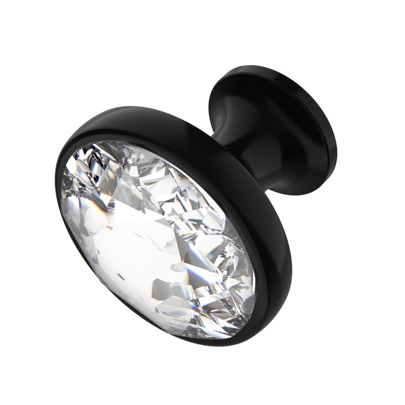 Alzassbg 10 Pack Clear Crystal with Matt Black Base Cabinet