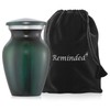 Reminded Small Cremation Memorial Urn for Human Ashes, Green Mini