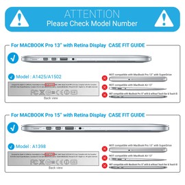 IBENZER Compatible with MacBook Pro 15 Inch Case 2012-2015, Soft Touch Hard Case Shell Cover with Keyboard Cover for Apple MacBook Pro 15 with Retina Display A1398, Ultra Purple, MR15-UAPU+1