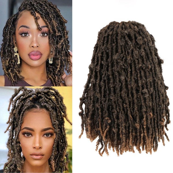 TAOYEMY Butterfly Locs Crochet hair 12 inch 6 Packs Pre-looped Distressed Crochet Braids Synthetic Braiding Hair Extension (12 inch, T27#)