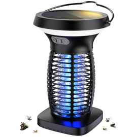 OnBeam Solar Bug Zapper Outdoor, Mosquito Zapper Outdoor Waterproof Electric Fly Zapper Rechargeable Mosquito Killer with Solar Panel, 4200V Fly Trap Indoor for Home Backyard, Patio, Garden, Camping