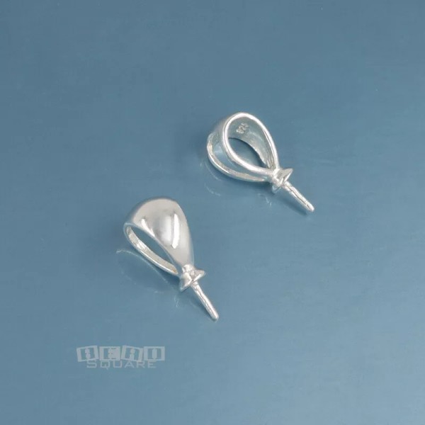2 Sterling Silver Smooth Simplicity Pendant Bail Connectors w/Cap and