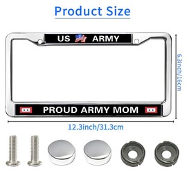 US Army License Plate Frame Chrome US Army Mom Rattle-Proof License Plate Frame Proud
