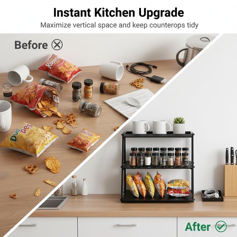 WWN 3-Tier Candy Display - Multi-Functional Counter Snack & Chip