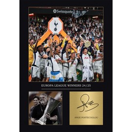 Signed Tottenham Hotspur Europa League Winners A4 Unframed Poster Tottenham Gifts For Boys, Tottenham Gifts For Men Spurs Gifts