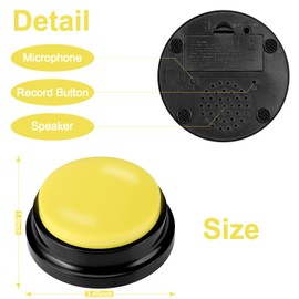 Dog Buttons Tiandirenhe Buzzer with Recording Function Answer Buzzers Recording Device Children 4 Coloured Buzzers with Sound, Buzzers Recording Buttons for Dog Interaction