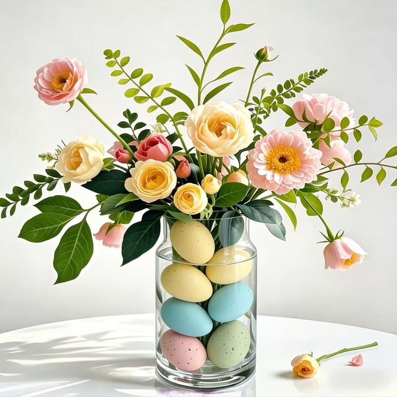 16 pcs Plastic Easter Eggs Decor,2.4in Easter Speckled Eggs for