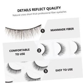 FRCOLOR 5pairs Natural Look Eyelashes Reusable Manmade Fiber Makeup Lashes for Daily Wear Party Weddings Events Easy to Apply Comfortable Fit for All Eye Shapes