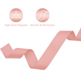 Lrybbon Double Face Light Pink Grosgrain Ribbon for Gift Wrapping 2 inch×25 Yards Ribbon Ideal for Sewing Hair Bow Crafts Weddings Floral Arrangements Flower Bouquet