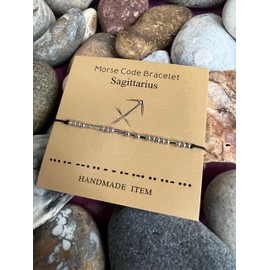 Zodiac Morse Code Bracelets, Wish Bracelet, Anklet, Bracelets, Star Sign Gifts, Zodiac Bracelet (Sagittarius)