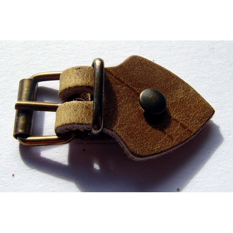 Leather Strap Set with Buckle Brass Rivets 5 Pack for