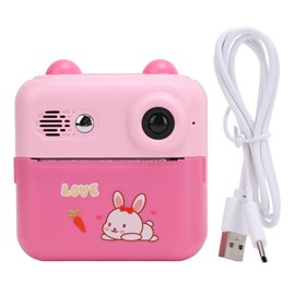 Instant Camera 50MP 1080P 16x Digital Zoom with 2.4 Inch HD IPS Eye Caring Screen 1000mAh Instant Print Camera for Travel Pink