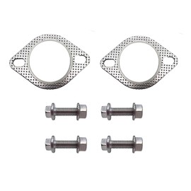 2 PCS Car Exhaust Gasket & 4 PCS Flange Bolt Nuts,Manifold Exhaust Gasket,3 Inch Muffler Flange Manifold 120-07610-0002,Exhaust Pipe Bolts and Nuts