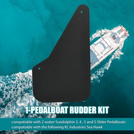 HECASA Paddle Boat Pedalboat Rudder Kit Compatiable with Sundolphin 2, 3, 4, 5 Seater and 5 Slider Pedalboats and KL Industries Sea Hawk Black