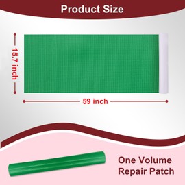 Self Adhesive PVC Net Clamping Cloth Repair Patch, Waterproof Repair Tape Patch, Canvas Fabric Leather Nylon Tent Tarpaulin Faux Leather Repair Refurbished Patch (Green, 15.7x59 inch)
