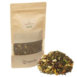 Herbal Tea Tulsi Orange Ginger with Ginger Orange Flavour, Spicy, Medium Strength, Earthy, Citrus Fruity, Freshly Bottled