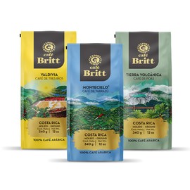 Café Britt® - Costa Rican Origins Coffee Bundle (12 oz.) (3-Pack) (From: Tarrazú, Tres Ríos & Poás) - Ground, Arabica, Kosher, Gluten Free, Gourmet & Medium Light & Dark Roast