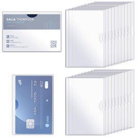 20 Stück Namenschilder Kartenhalter Schutzhüllen für Karten Scheckkartenhülle Ec Karten Schutzhülle Transparent Schutzhüllen Kreditkartenhülle für Kreditkarten Ausweis Andere Scheckkarten