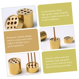 Operitacx 4Pcs Copper Multi-Hole Incense Holders Design Unique and Delicate Incense Stick Bases for Living Bedroom Office Meditation Spaces