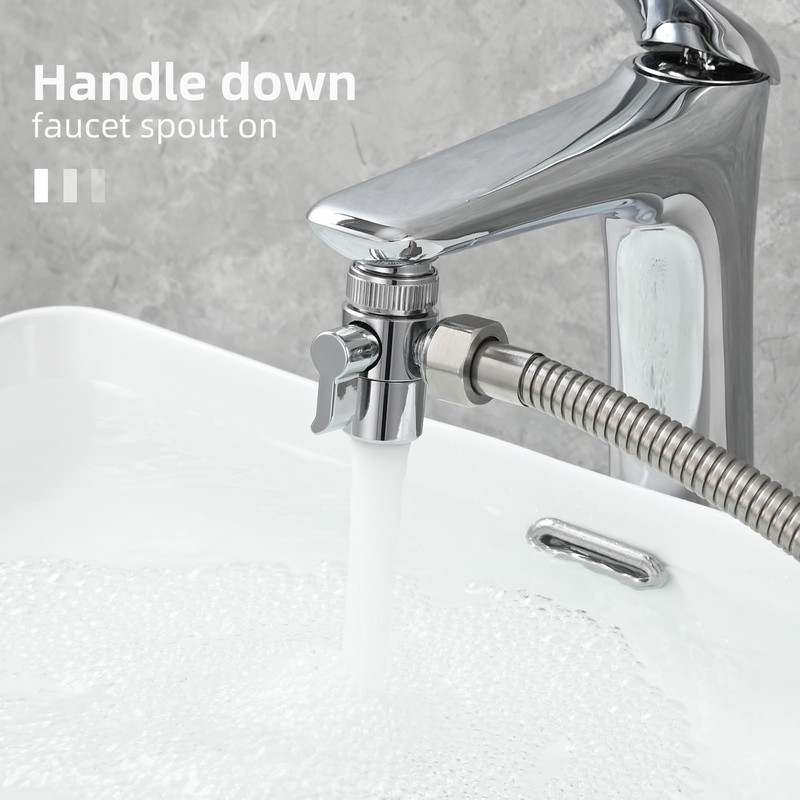 Tecmolog Brass Sink Faucet Diverter Valve to Sink Hose Sprayer,Faucet