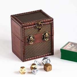 KakapopoTCG Elven Vault (Chainmail) Wood Deck and Counter Box Protector Sleeve Storage Trading Cards TCG MTG Magic FaB YGO EDH Commander Box FaB TCG PTCG Dice Box DnD Spell Box