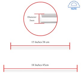 HAHIYO 15 and 18Inches 20Pcs Total (10Pcs Each) Clear Acrylic Plant Stakes Garden Stakes Plastic Rod Plant Support Stakes Floral Sticks for Orchid Tomato Vegetables Potted Indoor Outdoor Gardening