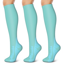 Aidexnba Medical Compression Socks for Women & Men Circulation (3 Pairs) 15-20 mmHg is Best Support for Nurses, Running, Hiking, Recovery(S/M, Multi 004)