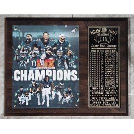 na Philadelphia Eagles 2024-2025 Super Bowl 59 Champions 12" X 15"  Plaque LIX