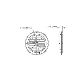 Round RV Vent Cover, TOTMOX 164mm Circular ABS Air Grille for Motorhome, Caravan, Yacht, 45° Rain Roof Ventilation Grille, Black with Slats