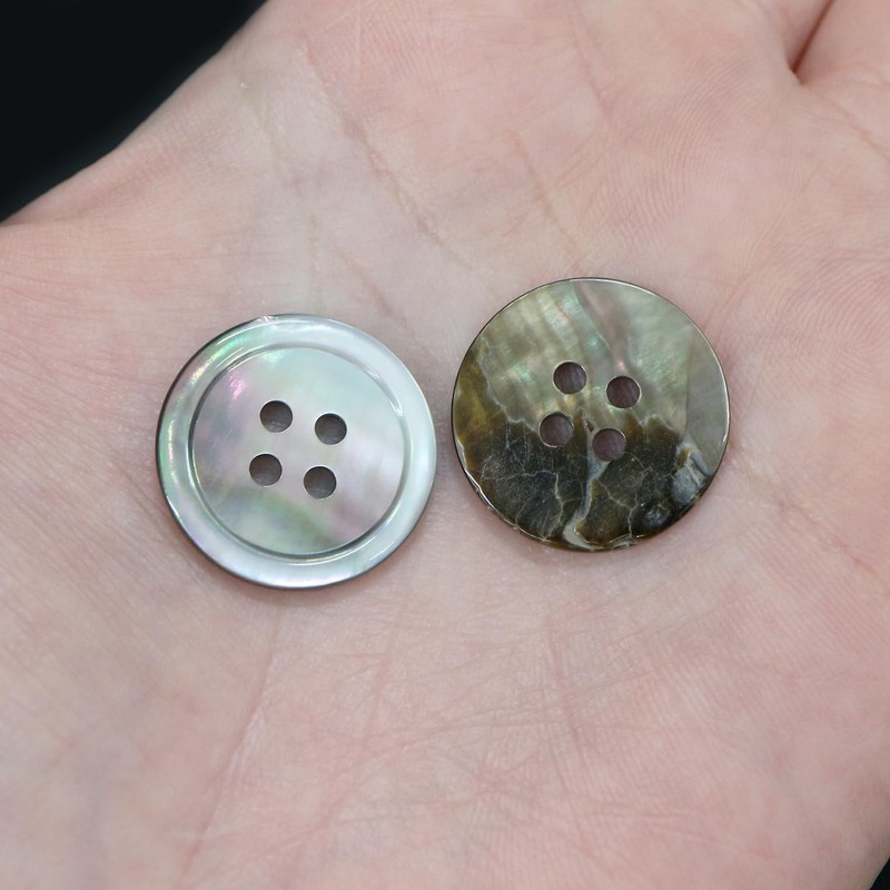 Shell Buttons, Shellfish, Single Sided, Black Butterfly Shell Shirt Button,
