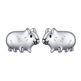 Yearace 925 Sterling Silver Guinea Pig Stud Earrings Cute Animal Hamster Pet Gerbil for Women Daughter Birthday
