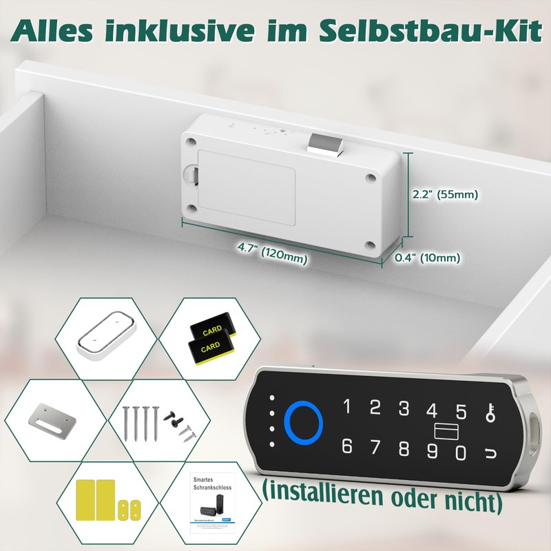 Eseesmart RFID Fingerprint Smart Lock, No Drilling Digital Electronic Biometric