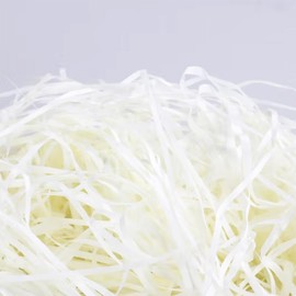Amsthow Filler Paper Shred Gift Wrap Basket Grass 1/2 LB White Cut Basket Packing Filling Raffia Paper for Gift Basket Box Birthday Party Decoration Wedding (White)