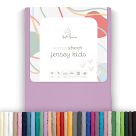 Fitted Sheet 100% Cotton Jersey - 80/200 - 80 x 200 cm, purple, 80 x 160 cm