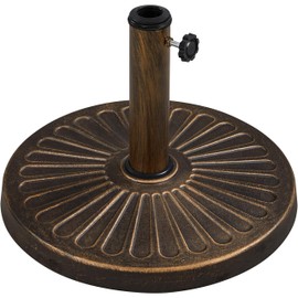 Yaheetech 17.5'' Antiqued Patio Umbrella Base 22-lbs Outdoor Heavy Duty Round Umbrella Base Stands for Patio, Outdoor, Bronze