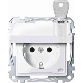 Merten MEG2315 77-0319-00 SCHUKO Steckd. M. Klappd. Abschl. M. VERSCH. Schl, BRS, StK, polarws. GL. SYS. M