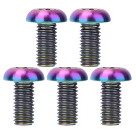 5pcs / Pack Titanium Alloy M5*12 Bicycle Water Bottle Cage Bolts M5*10 Disc Brake Screws(M5*10 Colorful )
