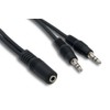 Cablelera 3.5mm Stereo F/M X2, 6ft Audio Cable, Black (ZCUUFMFM-06)