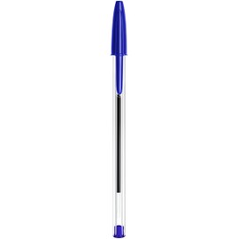 BIC Cristal Original Ballpoint Pen with Medium Tip (1.00mm) Matching Caps and Finials - Assorted Ink Colours - Cardboard Box of 10
