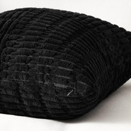 Topfinel Decorative Black Throw Pillow Covers 16x16 Inch Soft Corduroy Modern Farmhouse Dark Blue Pillow Covers for Living Room Couch Sofa Bed Set of 2 40x40 cm