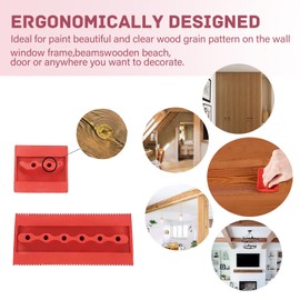 Uwiyo Pack of 4 Wood Grain Tool, Rubber Painting Tool for Wall Decoration, Wood Grain Stencil, Graining Tool, Wood Grain for DIY Furniture, Painting, Wall