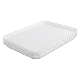 DynkoNA Fast Food Trays, Plastic Serving Tray, White, Set of 6