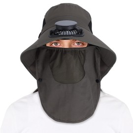 Dazzleimart Wide Brim Solar Fan Hat Outdoor (US, Alpha, Medium, Large, One Size, Green)