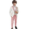 Boys Formal Suit Wedding Tuxedo 3 Pieces Floral Jacket Pants